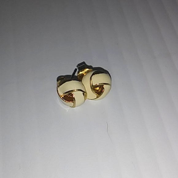 Monet earrings gold and white knots